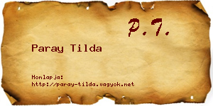 Paray Tilda névjegykártya